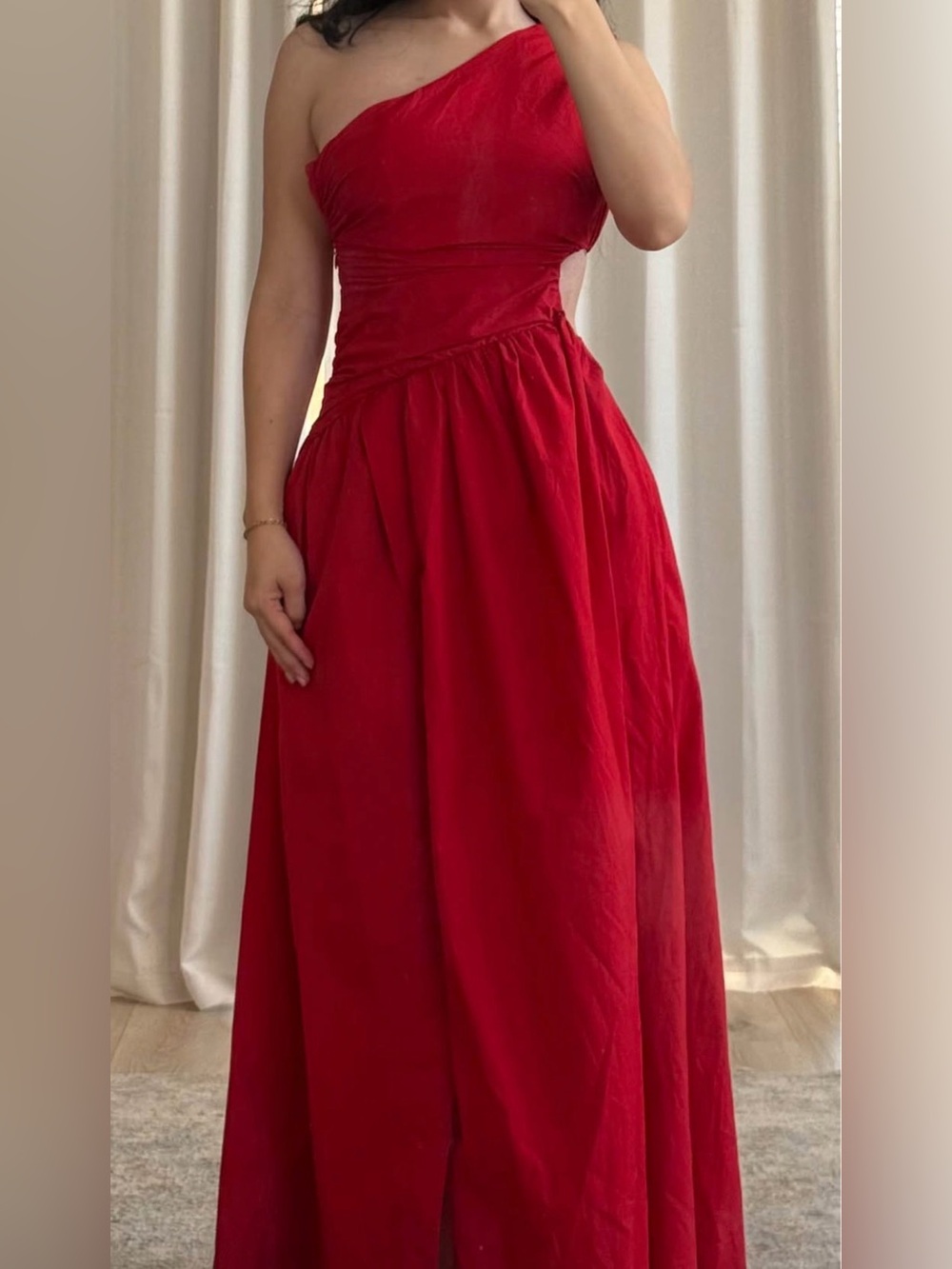 Abercrombie & Fitch One-Shoulder Cutout Maxi Dress